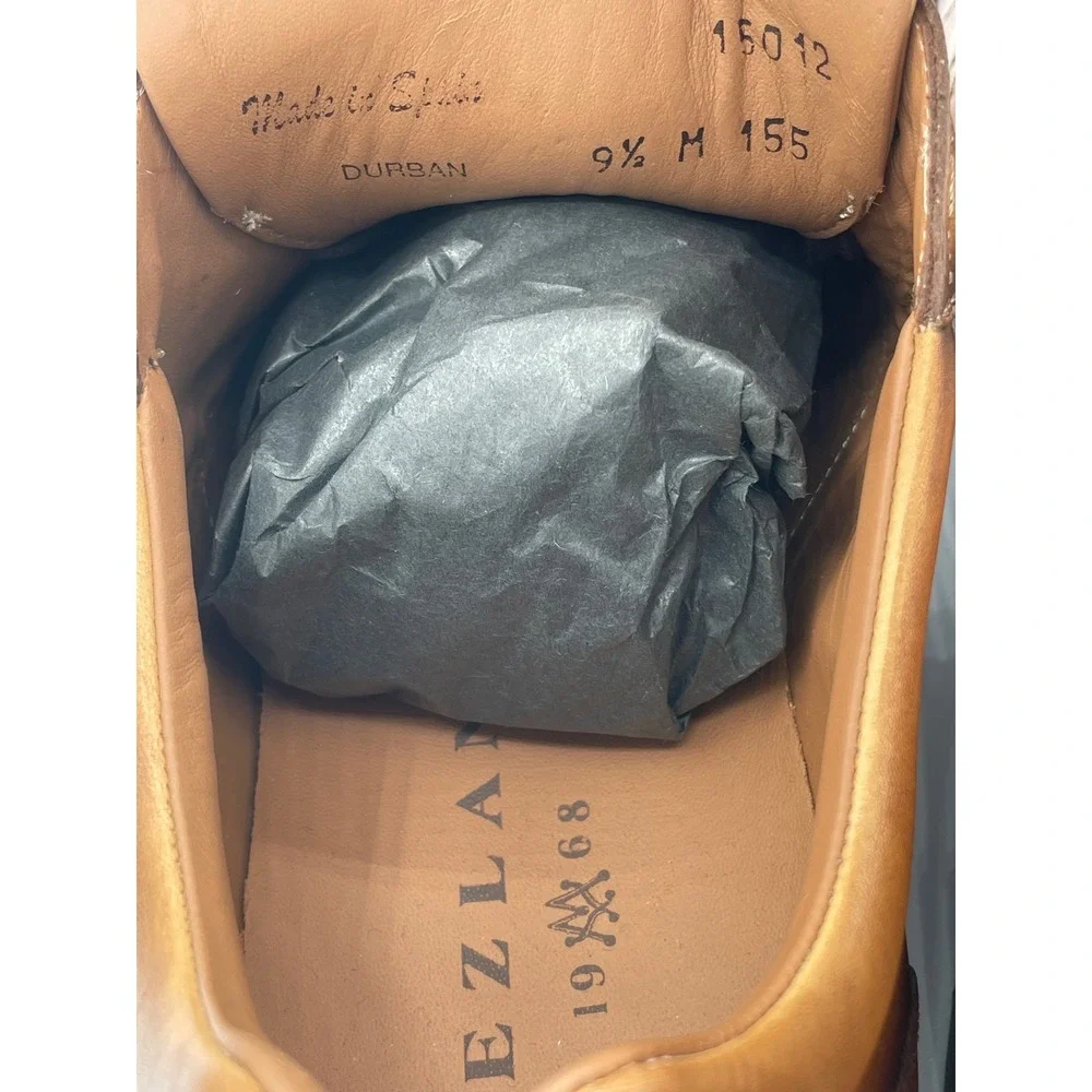 Mezlan Durban Tan‎ Leather Luxury Sneakers Made in Spain 20397 Mens 9.5M